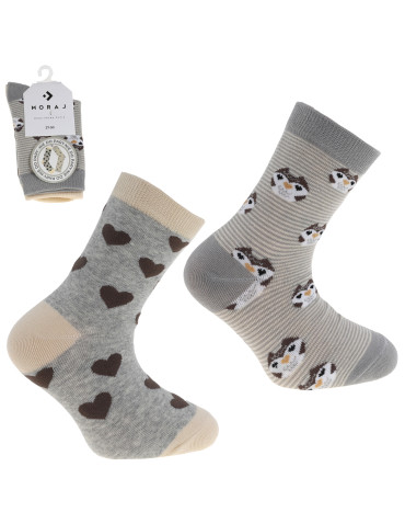 Długie - Skarpetki dziecięce nie do pary wzór zwierzątka i serca WIELOKOLOROWY - produkt 3