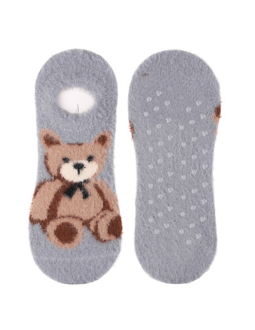 Niskie stopki - Ciepłe skarpetki niskie stopki z misiem 3-pak WIELOKOLOROWY - produkt 3