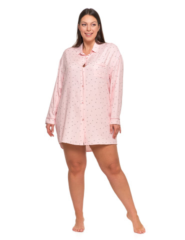 Damska koszula nocna wiskozowa w groszki Plus Size