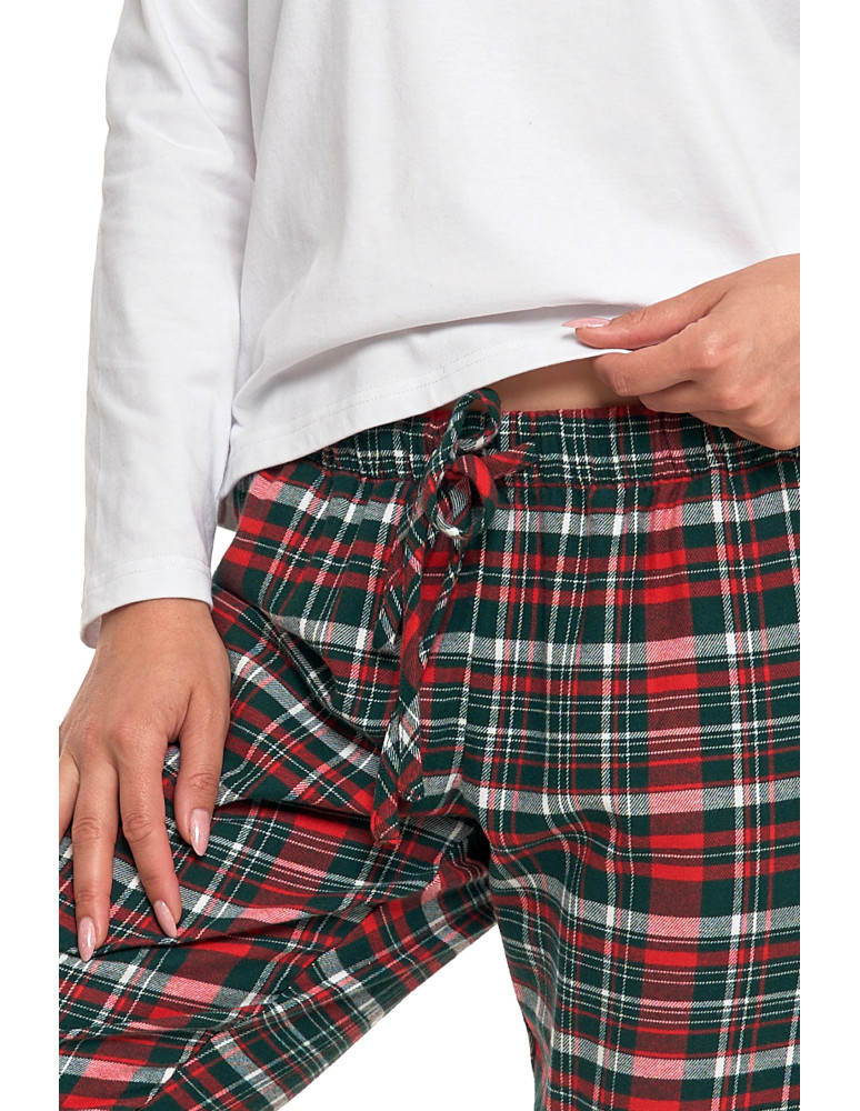 Długi rękaw - Piżama damska bawełniana na długi rękaw w kratkę WZÓR 1  - produkt moraj.pl 4