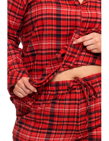 Piżama damska bawełniana w czerwoną kratę Plus Size - produkt 2