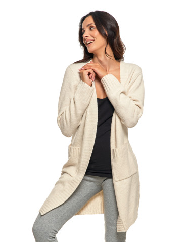 Kardigan damski długi sweter z kieszeniami