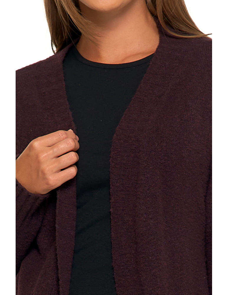 Swetry i kardigany - Kardigan damski długi sweter z kieszeniami BRĄZOWY  - produkt moraj.pl 4