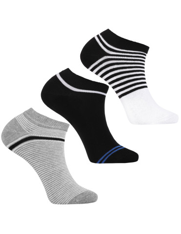 Skarpetki stopki męskie bawełniane w paski mix kolor 3-pak