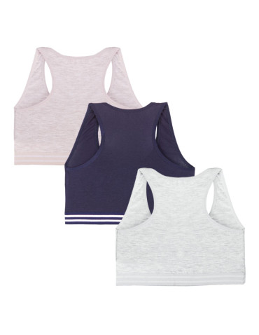 Biustonosz miękki top dla dziewczynki bawełniany 3-pak  - produkt 2