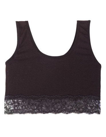 Biustonosz miękki top dla dziewczynki biały i czarny 2-pak  - produkt 2