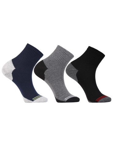 Męskie skarpetki za kostkę z szerokim ściągaczem 3-pak