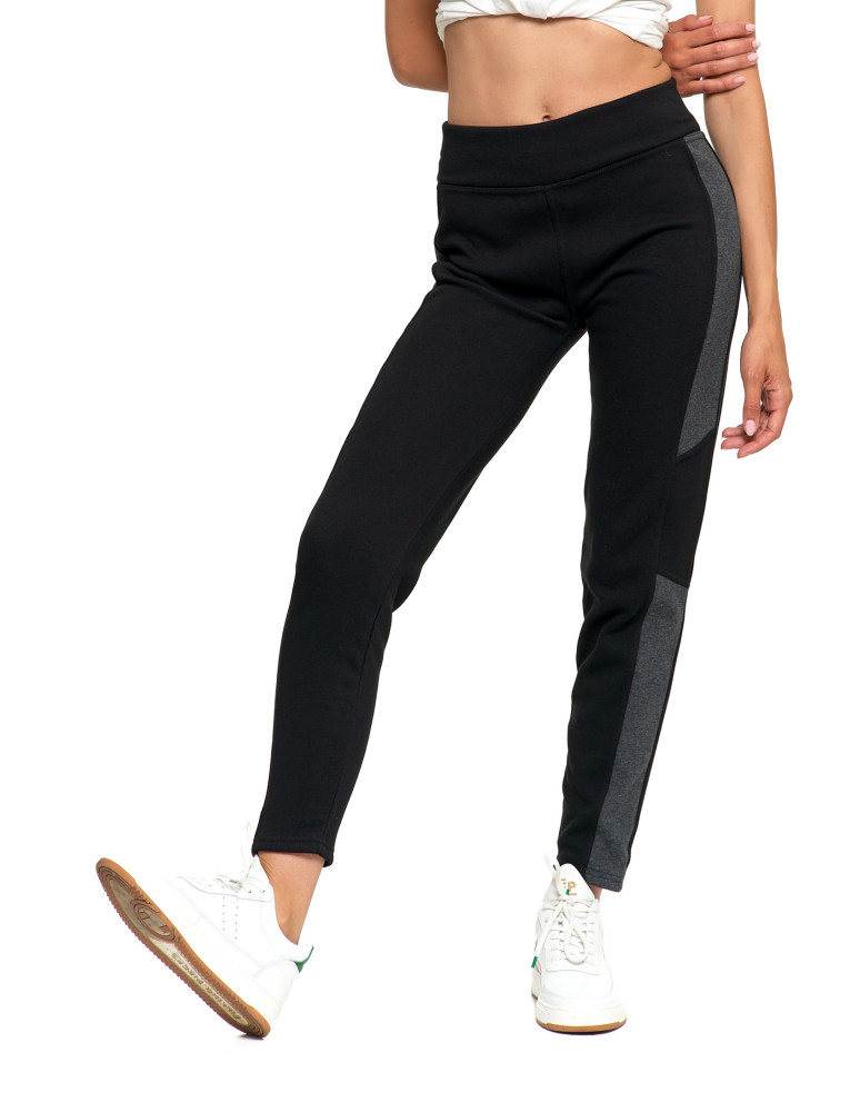 Legginsy damskie - Legginsy damskie ocieplane z wysokim stanem CZARNY - produkt moraj.pl 9