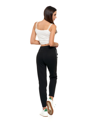 Legginsy damskie - Legginsy damskie ocieplane z wysokim stanem CZARNY - produkt 10