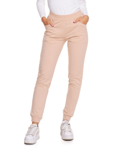 Spodnie damskie - Damskie spodnie dresowe joggery z wysokim stanem BEŻOWY - produkt 5