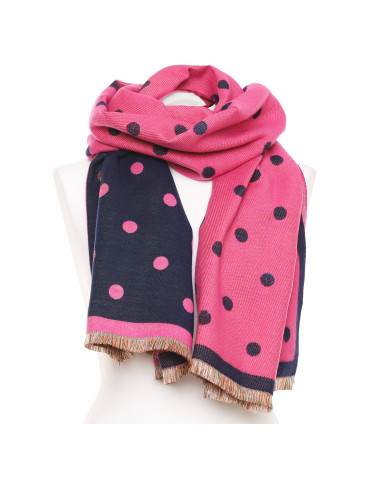 Dwustronny szal damski w kropeczki  - produkt 2