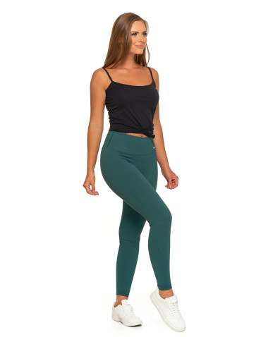 Prążkowane legginsy damskie sportowe z wysokim stanem