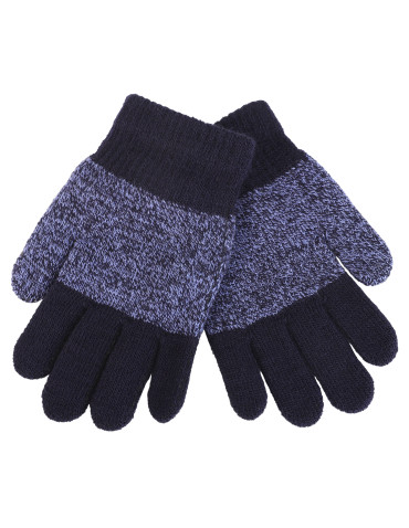 Rękawiczki - Dziecięce rękawiczki dzianinowe przejściowe GRANATOWY - produkt 1