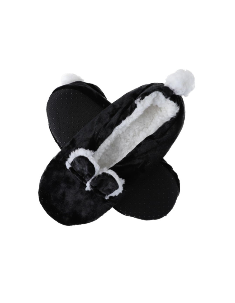 Kapcie damskie domowe bambosze króliczek CZARNY