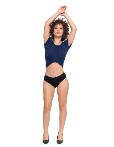 Majtki figi - Figi majtki damskie bawełna z elastanem czarne 12-pak CZARNY - produkt 4