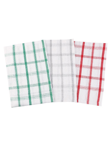 Zestaw ścierek kuchennych klasyczna kratka 3-pak