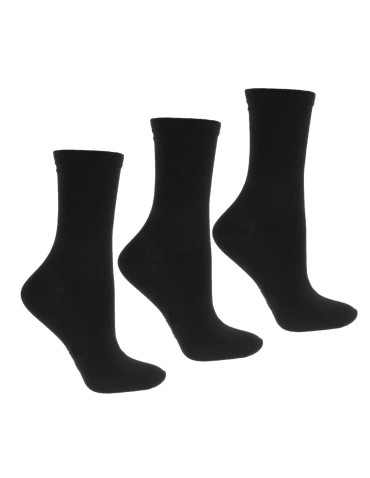 Skarpetki długie - Skarpety damskie długie klasyczne bawełniane 3-pak CZARNY - produkt 3
