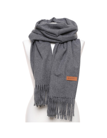 Szale i chusty - Szal damski jednokolorowy na sezon jesienno-zimowy SZARY - produkt 1