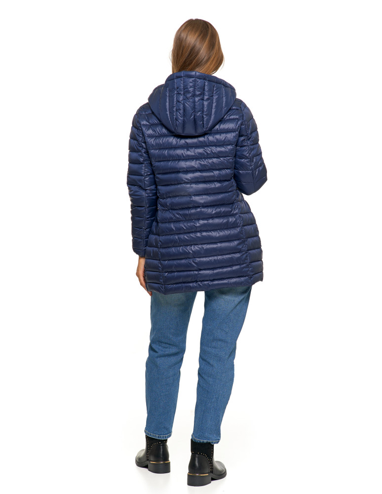 Kurtki i kamizelki - Kurtka damska puchowa przejściowa z kapturem GRANATOWY  - produkt moraj.pl 7