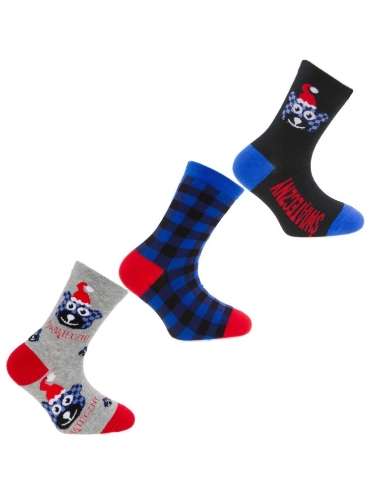 Skarpety - Świąteczne długie skarpetki dziecięce kolorowe 3-pak WIELOKOLOROWY - produkt moraj.pl 1