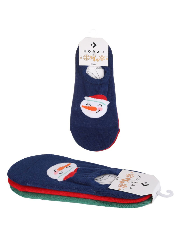 Skarpety - Skarpetki damskie niskie stopki w świąteczne wzory 3-pak WIELOKOLOROWY - produkt moraj.pl 5