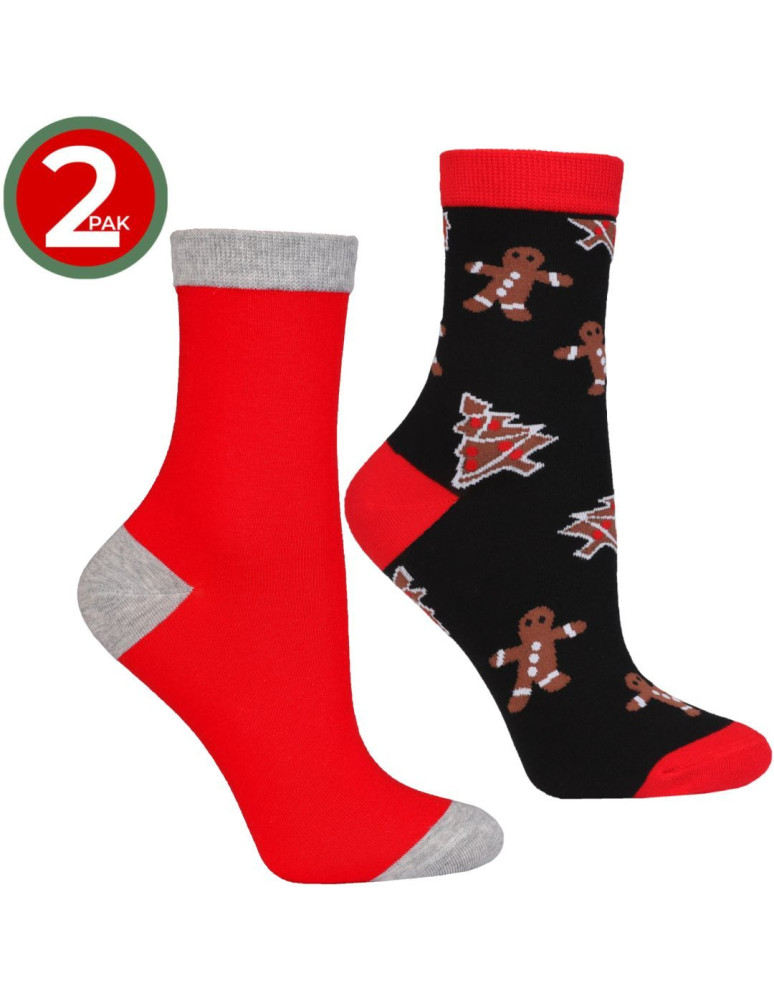 Skarpety - Skarpetki damskie w świąteczne pierniczki 2-pak na prezent WIELOKOLOROWY  - produkt moraj.pl 5