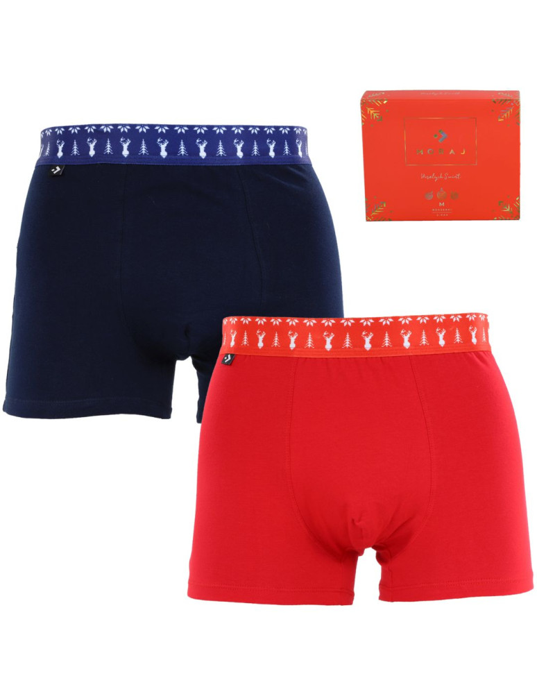 Zestawy prezentowe - Zestaw świątecznych bokserek męskich w pudełku 2-pak WIELOKOLOROWY  - produkt moraj.pl 2