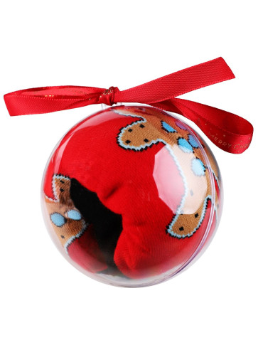 Świąteczne skarpetki na prezent w bombce w pierniki - produkt 2