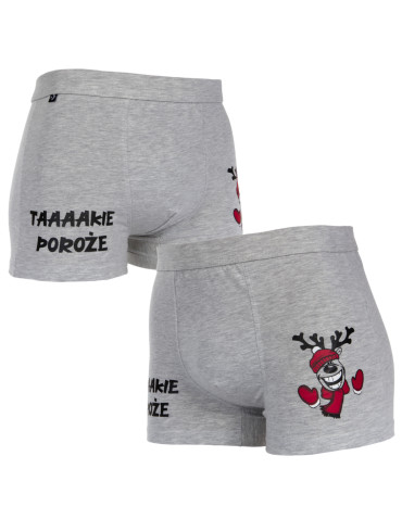 Świąteczne bokserki męskie ze śmiesznym napisem prezent - produkt 2