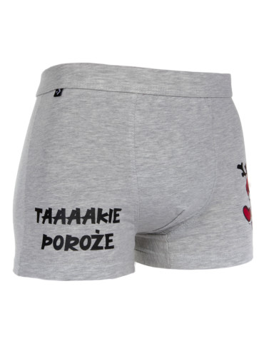 Świąteczne bokserki męskie ze śmiesznym napisem prezent