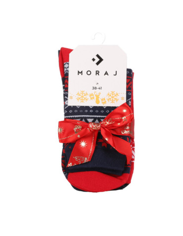 Świąteczne skarpetki damskie długie w norweski wzór 2-pak  - produkt 2