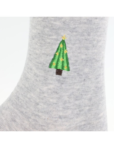 Skarpety - Skarpetki damskie z haftowanym motywem świątecznym 3-pak WIELOKOLOROWY - produkt 4