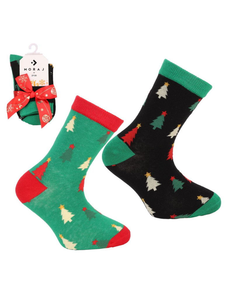Skarpety - Świąteczne dziecięce skarpetki w choinki 2-pak WIELOKOLOROWY - produkt moraj.pl 1