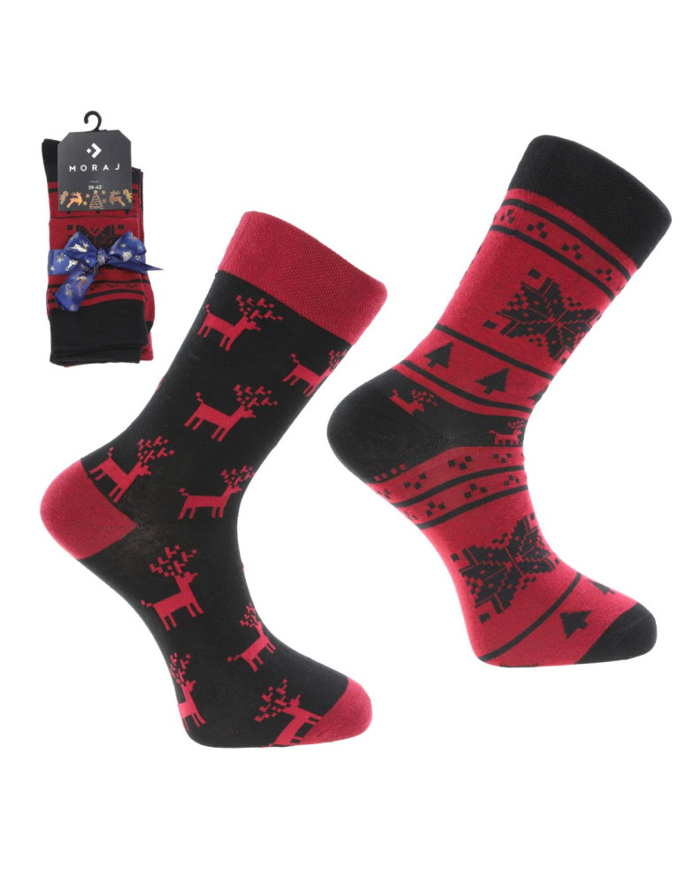 Skarpety - Męskie skarpetki długie na święta norweski wzór 2-pak WIELOKOLOROWY - produkt moraj.pl 1