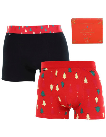 Zestawy prezentowe - Bokserki męskie świąteczny wzór zestaw prezentowy 2-pak WIELOKOLOROWY - produkt 2