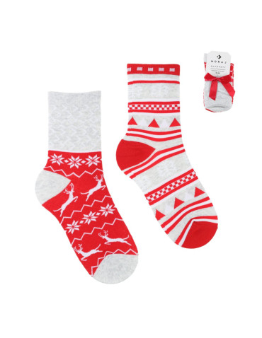 Świąteczne skarpetki damskie w zimowy wzór 2-pak
