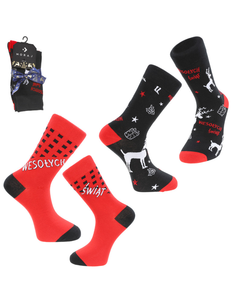 Skarpety - Świąteczne skarpetki męskie długie na prezent WIELOKOLOROWY - produkt moraj.pl 1