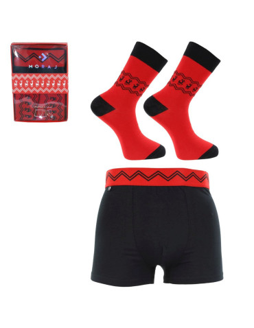 Bielizna - Świąteczny zestaw bokserek i skarpetek męskich 2-pak WIELOKOLOROWY - produkt 3