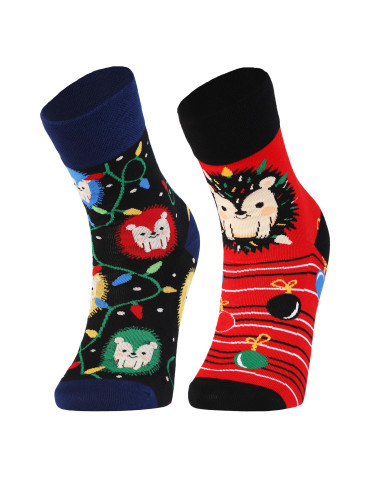 Skarpetki świątecznie nie do pary zabawne w jeże
