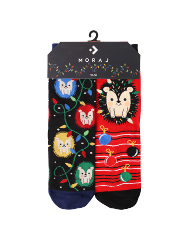 Skarpetki świątecznie nie do pary zabawne w jeże  - produkt 2