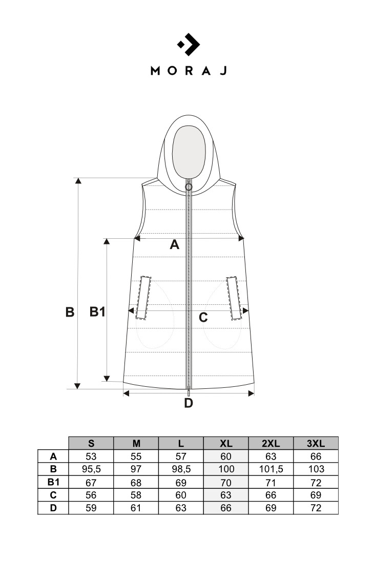 Kamizelka damska puchowa długa z kapturem bezrękawnik Kamizelka damska puchowa długa z kapturem bezrękawnik