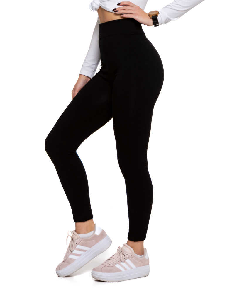 Legginsy damskie - Damskie legginsy ocieplane bezszwowe z wiskozą CZARNY  - produkt moraj.pl 7