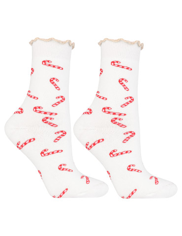 Skarpetki długie - Ciepłe skarpetki damskie świąteczny wzór Termo Frotte 3-pak WIELOKOLOROWY - produkt 4