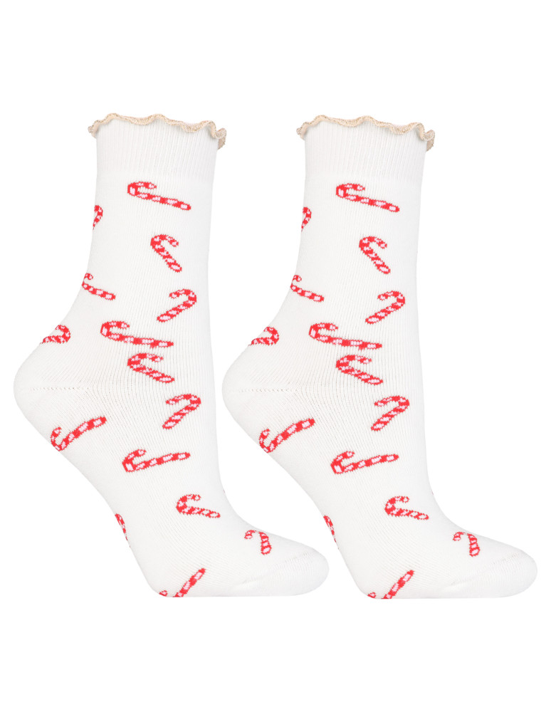 Skarpetki długie - Ciepłe skarpetki damskie świąteczny wzór Termo Frotte 3-pak WIELOKOLOROWY  - produkt moraj.pl 4