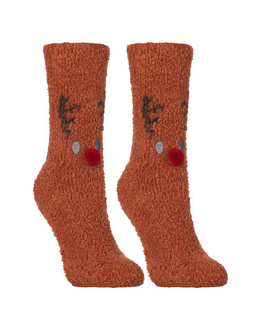 Skarpetki długie - Zestaw ciepłych skarpetek damskich świąteczny renifer 2-pak WIELOKOLOROWY - produkt 3