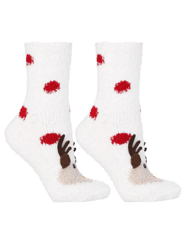 Skarpetki długie - Zestaw ciepłych skarpetek damskich świąteczny renifer 2-pak WIELOKOLOROWY - produkt 4