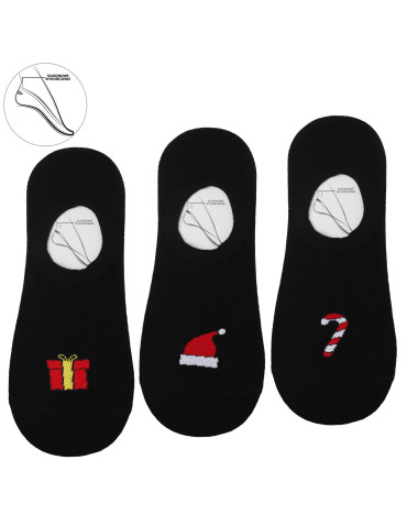 Niskie stopki - Skarpetki stopki damskie niskie świąteczne 3-pak WIELOKOLOROWY - produkt 5