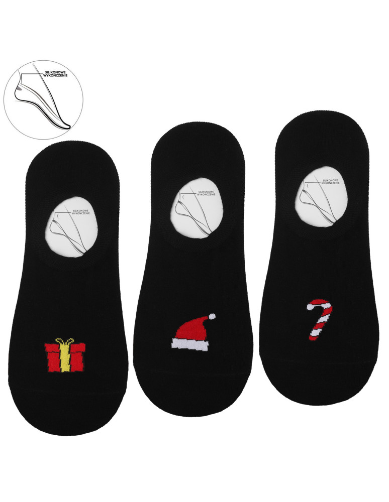 Niskie stopki - Skarpetki stopki damskie niskie świąteczne 3-pak WIELOKOLOROWY - produkt moraj.pl 5