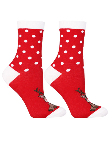 Skarpetki długie - Skarpetki świąteczne długie damskie z reniferami 2-pak WIELOKOLOROWY - produkt 4
