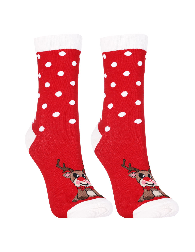 Skarpetki długie - Skarpetki świąteczne długie damskie z reniferami 2-pak WIELOKOLOROWY  - produkt moraj.pl 5